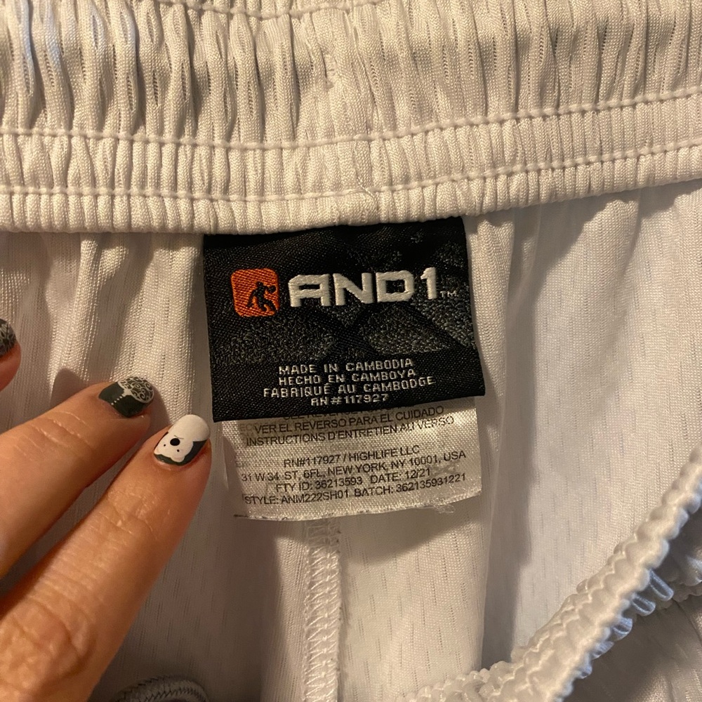 AND1 White and Black Athletic Shorts - Picture 5 of 6